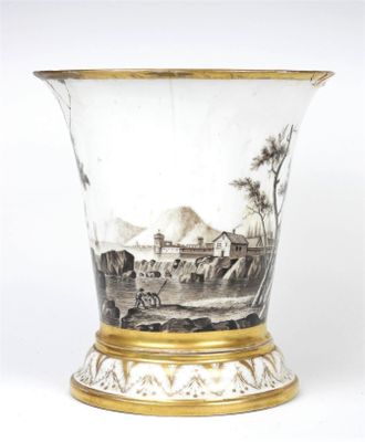 un vase orné d'une scène de vie à la ferme