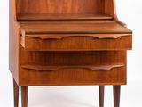an image of a wooden desk with a shelf