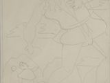 une image représentant un dessin d'un homme et d'une femme sur une plage