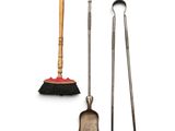 three different types of brooms and brushes on a white background