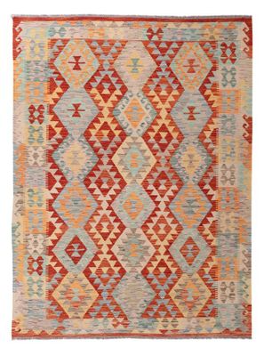 Kilim Afghan en laine Couleur rouge beige 240 x 177