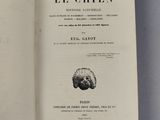 an open book with a black and white drawing on it