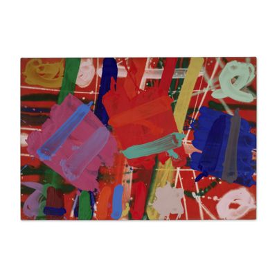 un tableau représentant un assortiment d'objets divers posés sur une table