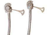 pair of antique cast iron door handles