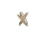 a close up of a gold ring on a white background