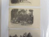three pictures of a horse drawn carriage and a horse drawn carriage
