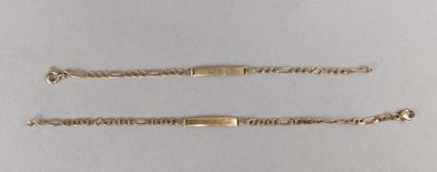 three different types of gold bracelets on a white surface