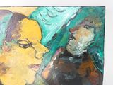 un tableau représentant un homme et une femme qui se regardent