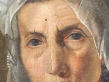 painting of an old woman with a veil on her head