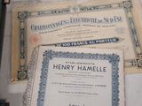a lot of certificates on the table next to each other