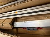 a train that is sitting on the tracks in a box