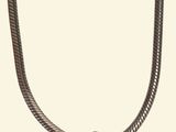 silver plated necklace with a flower pendant and a snake chain