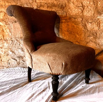 Fauteuil chauffeuse Napoléon III - Photo 1