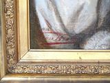 a picture of a painting of a woman in a white dress