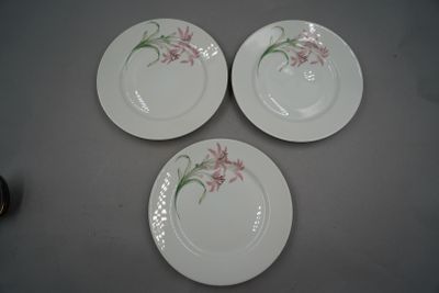 Réunion d'assiettes en porcelaine.