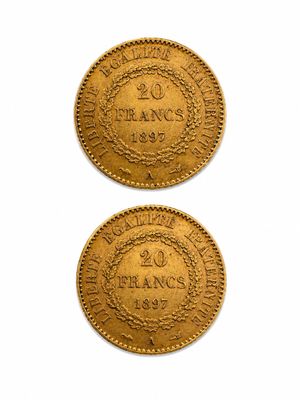 deux pièces d'or portant les inscriptions « France » et « France »