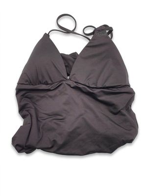 an image of a black bikini top on a white background