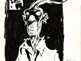 drawing of a man with a smoking cigarette in his mouth