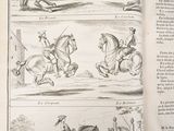 an open book with a picture of a man riding a horse