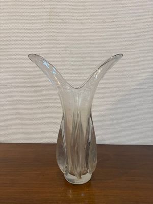 vase en cristal, h. 36 cm (taché)