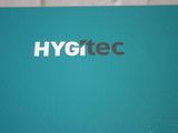 a close up of a blue box with the word hygtec on it