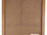 a painting of a wooden frame with a piece of paper on it