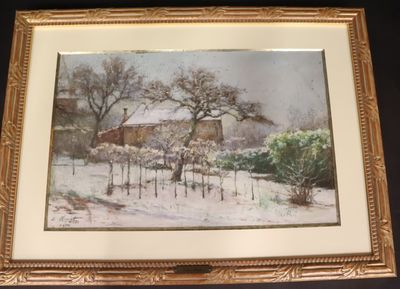 Emile-Louis MINET (1850-1920) Paysage d'hiver