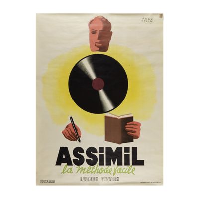 une image représentant une affiche sur laquelle figure un homme tenant un disque dans la main