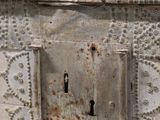 a metal box with a lock on the side of it