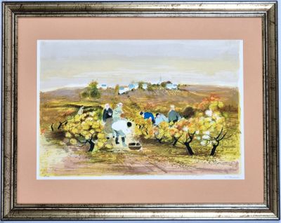 Michel JOUENNE (1933-2021). "Les vendanges", lithographie, 2…