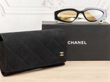 chanel black sunglasses with gold lenses
