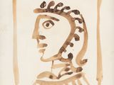 an image of a drawing of a woman ' s face with a crown on her head