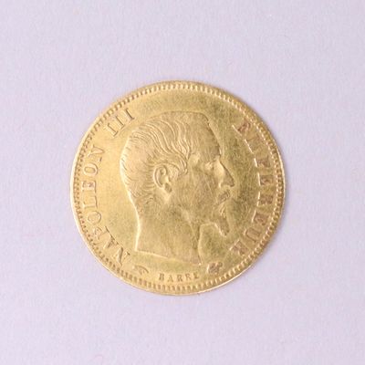 Pièce de 5 F or France Napoléon III tête nue, de 1859.