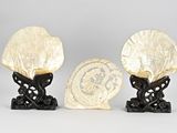pair of chinese carved ivory shell vases on stands