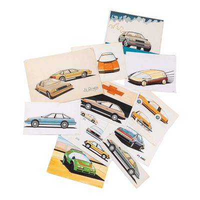 CHEVROLET Ensemble de onze gouaches de AMC / CHEVROLET 1970 …
