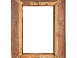 an old wooden picture frame with a white background