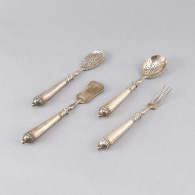 Louche à crème en argent fourré & métal argenté, Style Louis