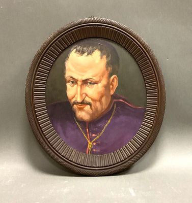 Giulio VITTINI (1888-1968), Portrait d'évêque, Huile sur iso…