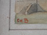 a picture of a drawing of a tent in a field