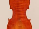 an old violin with a wooden back and a long neck