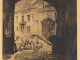 une image représentant un dessin en noir et blanc d'une scène de rue