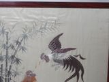 a picture of a painting of a bird and a rooster