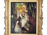 une image représentant un tableau sur lequel figurent un homme et une femme portant un chapeau