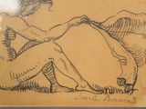 an image of a drawing of a woman sitting on the ground
