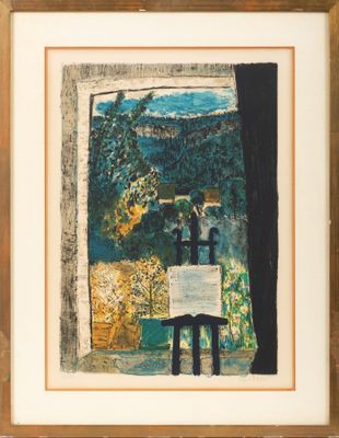 tableau représentant un homme jouant du piano devant une fenêtre