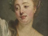 tableau représentant une femme coiffée d'une couronne de feuilles