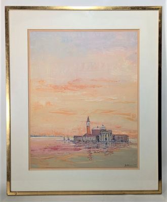 Albert Jean Williot (1902-?). Vue de Venise, aquarelle avec …
