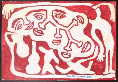 Yvon Taillandier (1926-2018) Visages 2008 Acrylique sur papi…