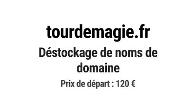 Nom de domaine tourdemagie.fr. Catégorie: Jeux et divertisse…