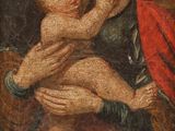 an old painting of a woman holding a baby in her arms